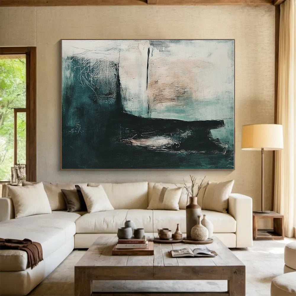 Cool Toned Abstract Painting with Calming Aura WINK579