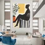 Silhouette with Plant Abstract Painting for Modern - Styled Studies GAB1024