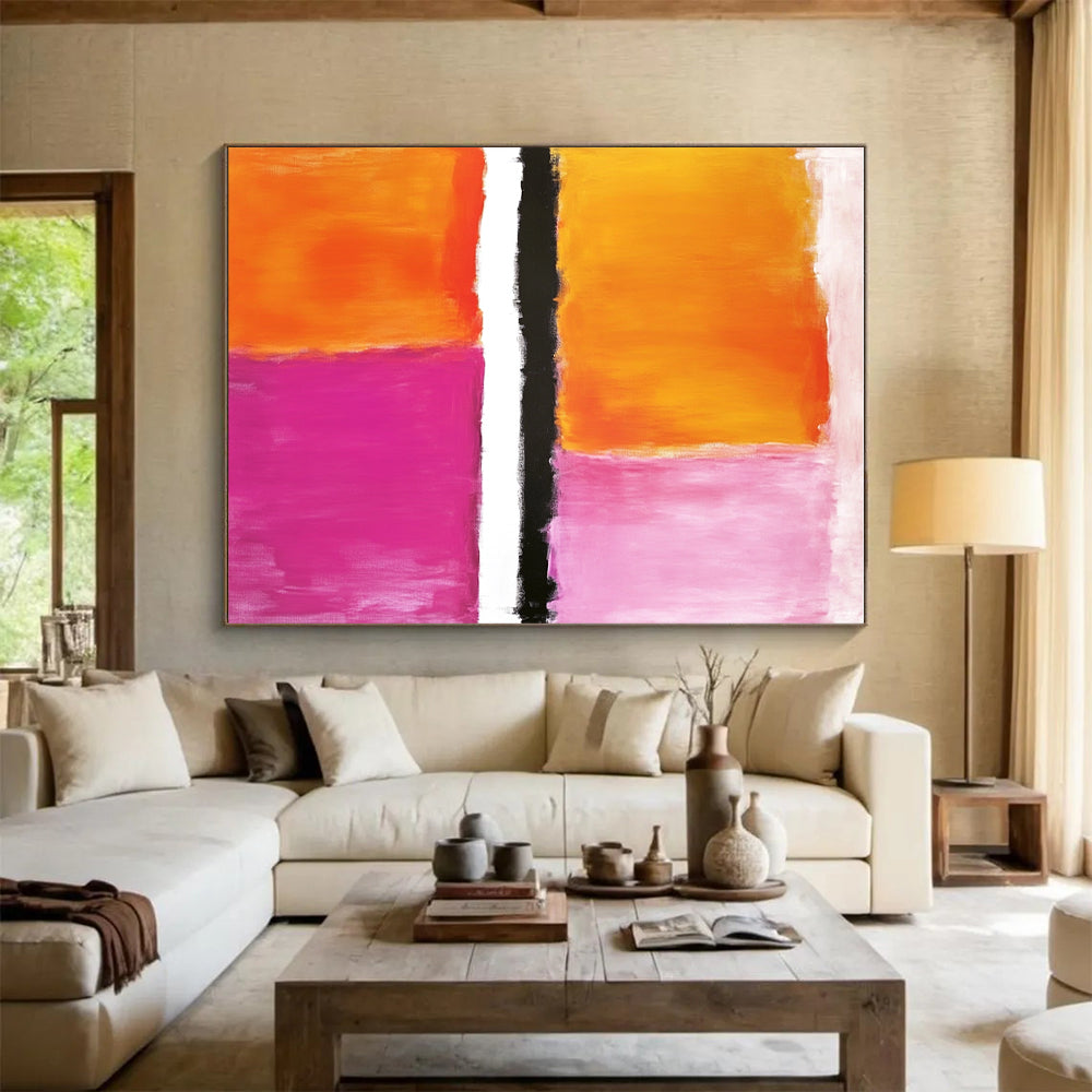 Color Block Composition Abstract Painting with Bold Contrast WINK141