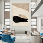 Beige Minimalist Geometric Art - Calm Abstract Composition GAB0436