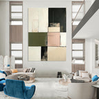Pastel and Dark Abstract Painting for Industrial - Chic Restaurant Dining Areas GAB1208