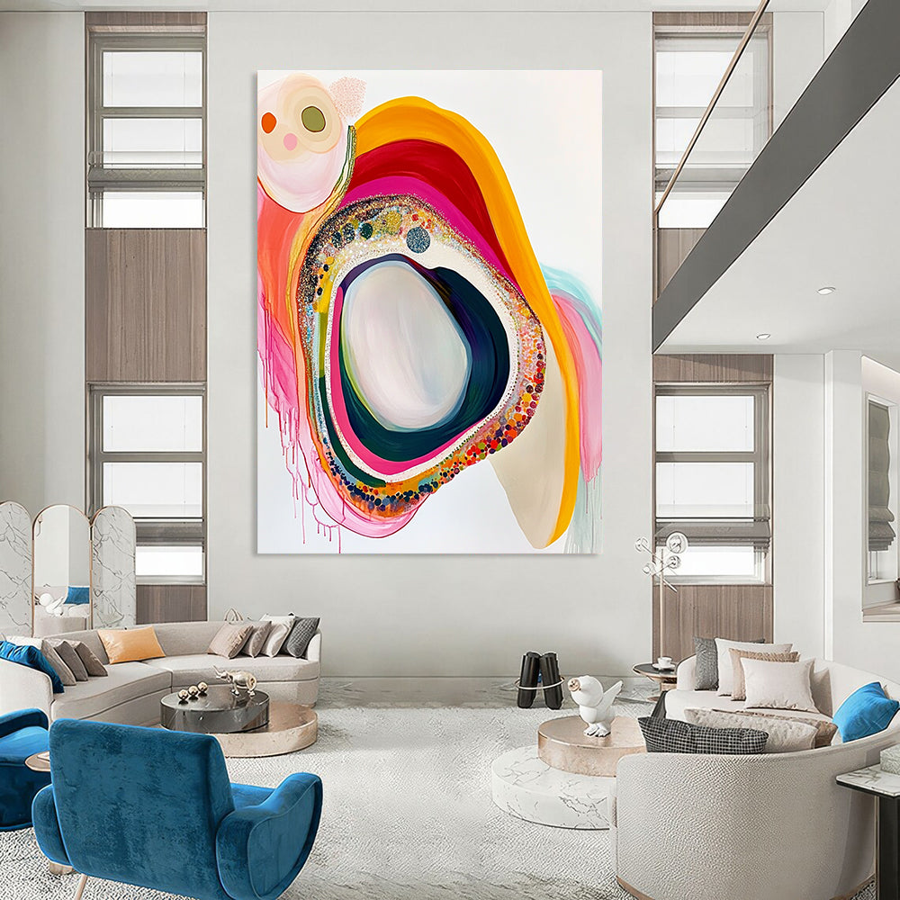 Colorful Layered Abstract Painting for Artistic Playrooms GAB0743