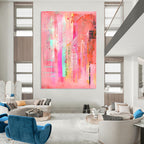 Mixed Media Pink Art Eclectic Abstract Painting GAB0317