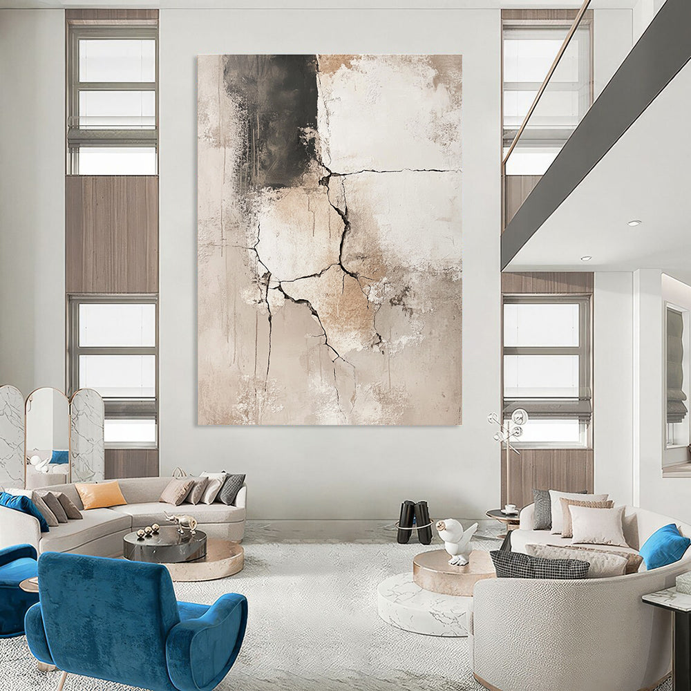 Cracked Texture Abstract Painting for Industrial - Chic Interiors GAB0697