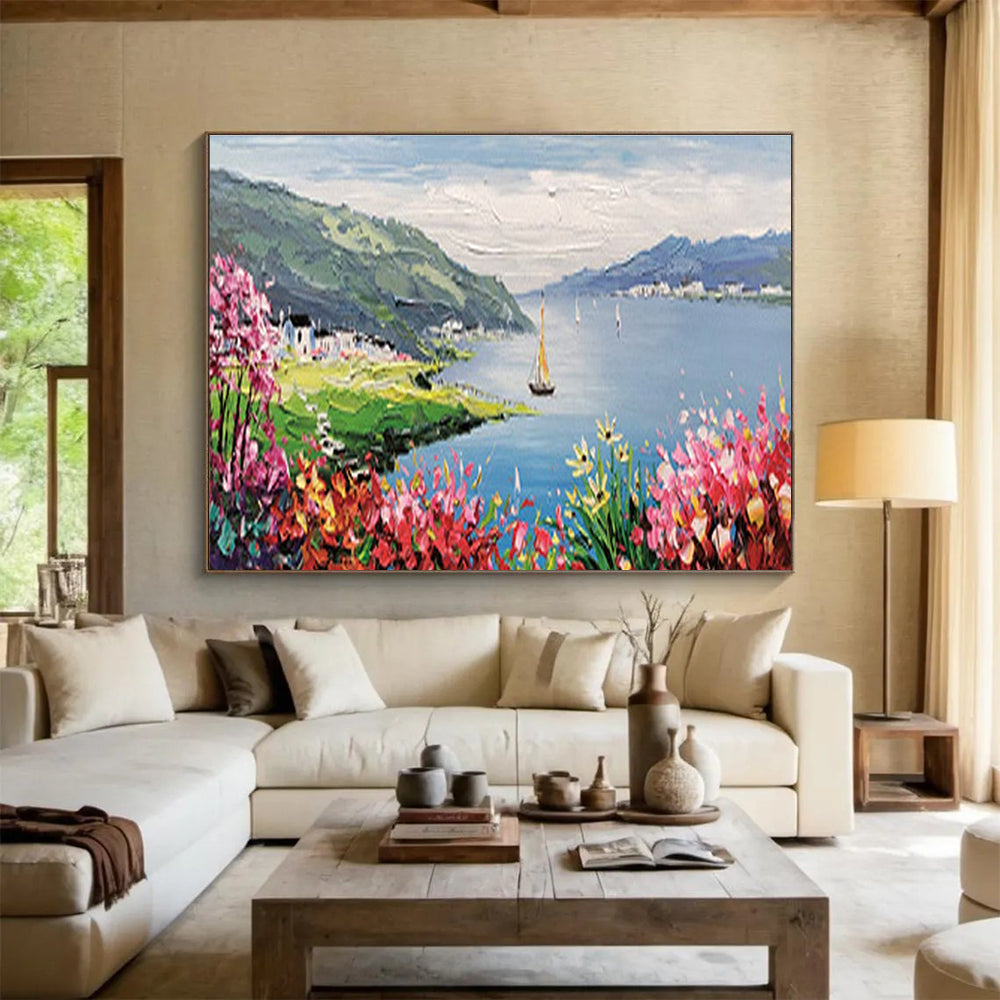 Lakeside Village Abstract Painting for Scenic - Themed Hotels YHT209