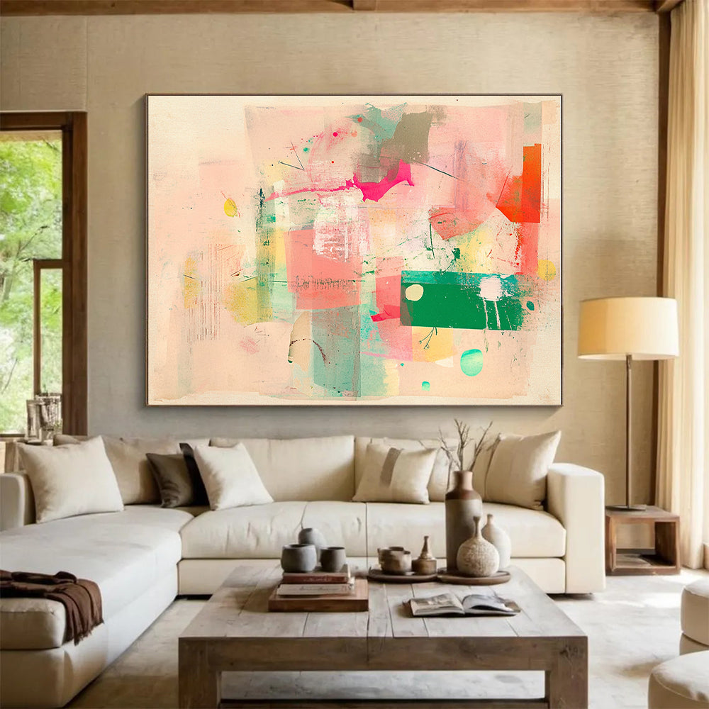 Colorful Abstract Collage Abstract Painting with Playful Energy WINK272