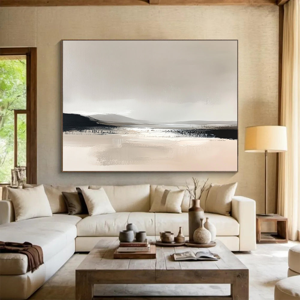 Minimalist Landscape Abstract Painting in Neutral Tones ABS252
