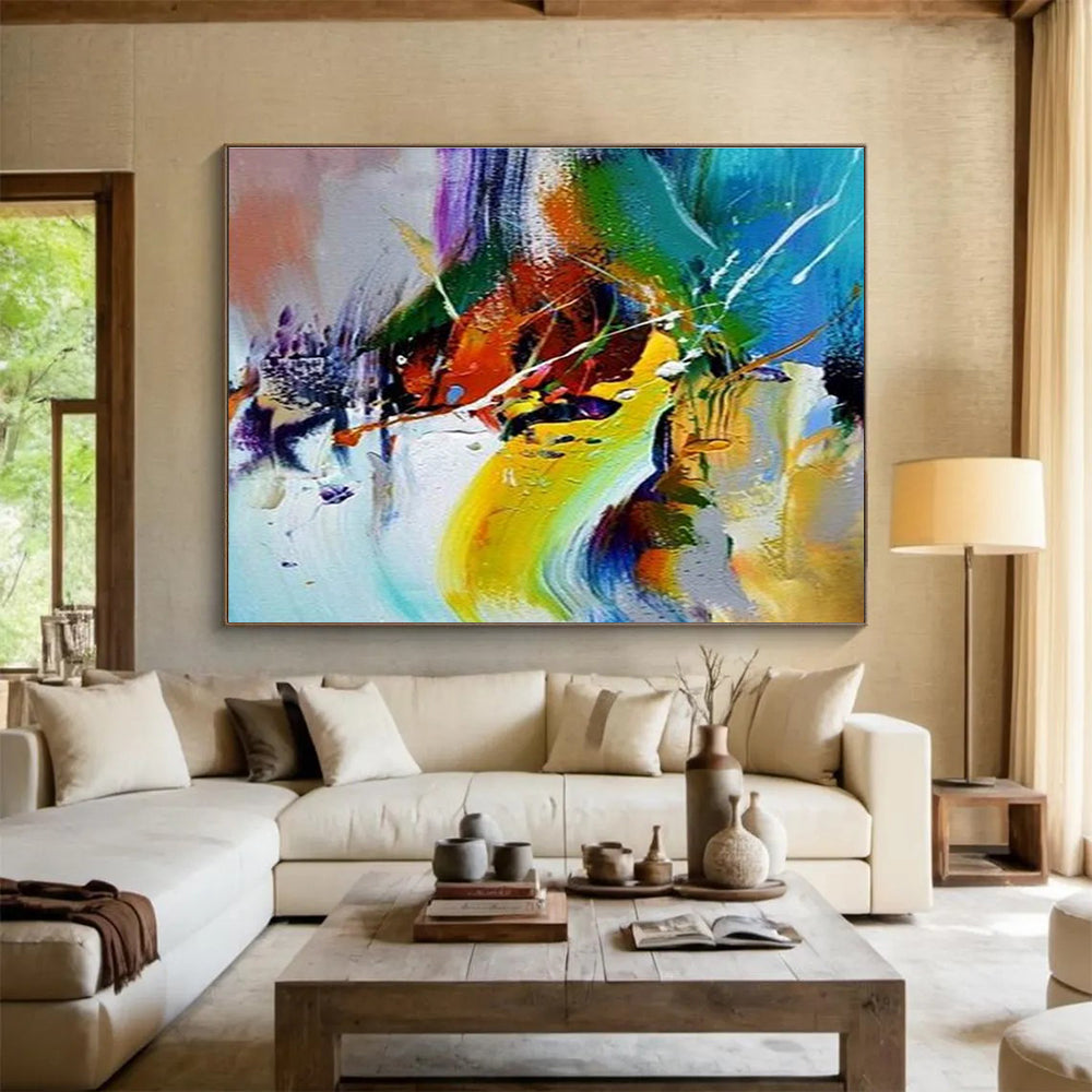 Colorful Splash Abstract Painting for Creative Studio Workspaces YHT280