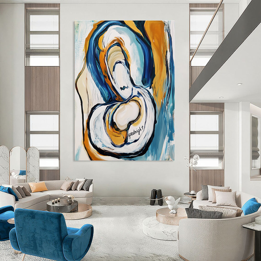 Abstract “Goodnight” Painting for Cozy Bedrooms GAB0744