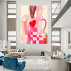 Pink and Red Abstract Painting for Modern Boutique Dressing Rooms GAB1274