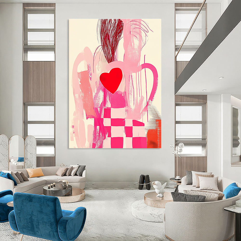 Pink and Red Abstract Painting for Modern Boutique Dressing Rooms GAB1274