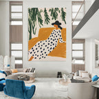 Woman Lounging Outdoors - Stylish Figurative Abstract Art GAB0422