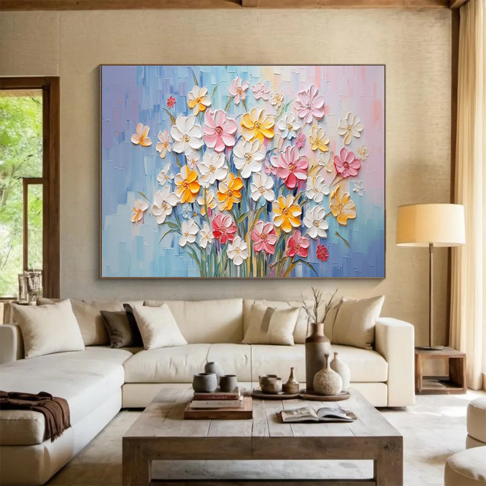 3D Flower Bouquet Abstract Painting for Elegant Dining Rooms YHT210