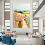 Landscape with Flower Path Impressionistic Abstract Painting GAB0362