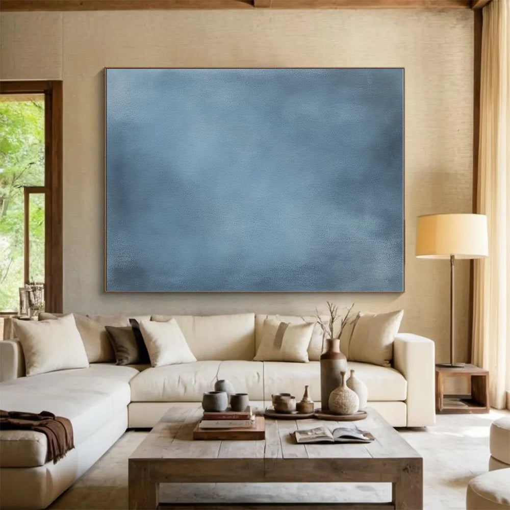 Smooth Blue Surface Abstract Painting with Calming Serenity WINK134