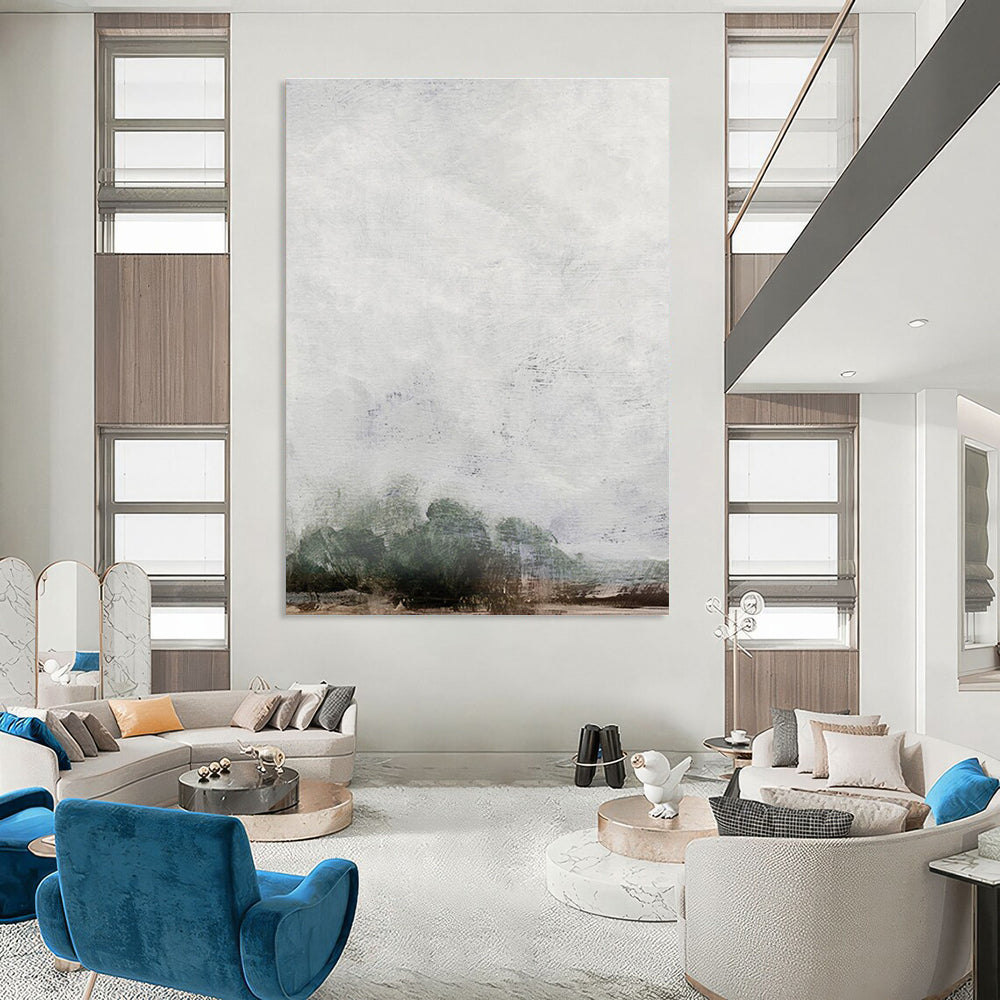 Ethereal Misty Landscape Abstract for Serene Bedrooms HENG221