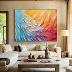 Colorful Feather Abstract Painting for Modern Bedrooms YHT201