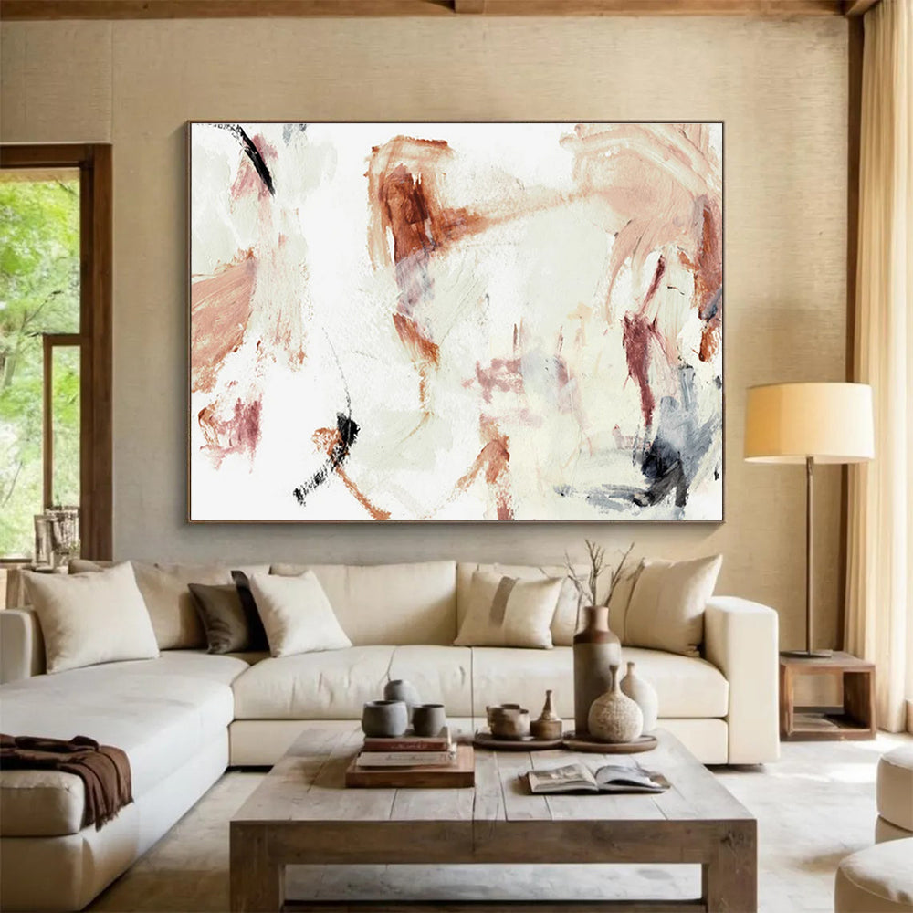 Subtle Hue Abstract Painting for Minimalist Dining Rooms YHT145
