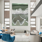 Coastal Wave Abstract Painting for Beach - Themed Living Rooms GAB1020