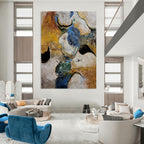 Colorful Organic Shapes Abstract Painting for Creative Art Studios HENG463