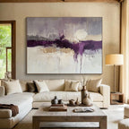 Purple - Toned Abstract Landscape Painting with Subtle Color Blends ABS248