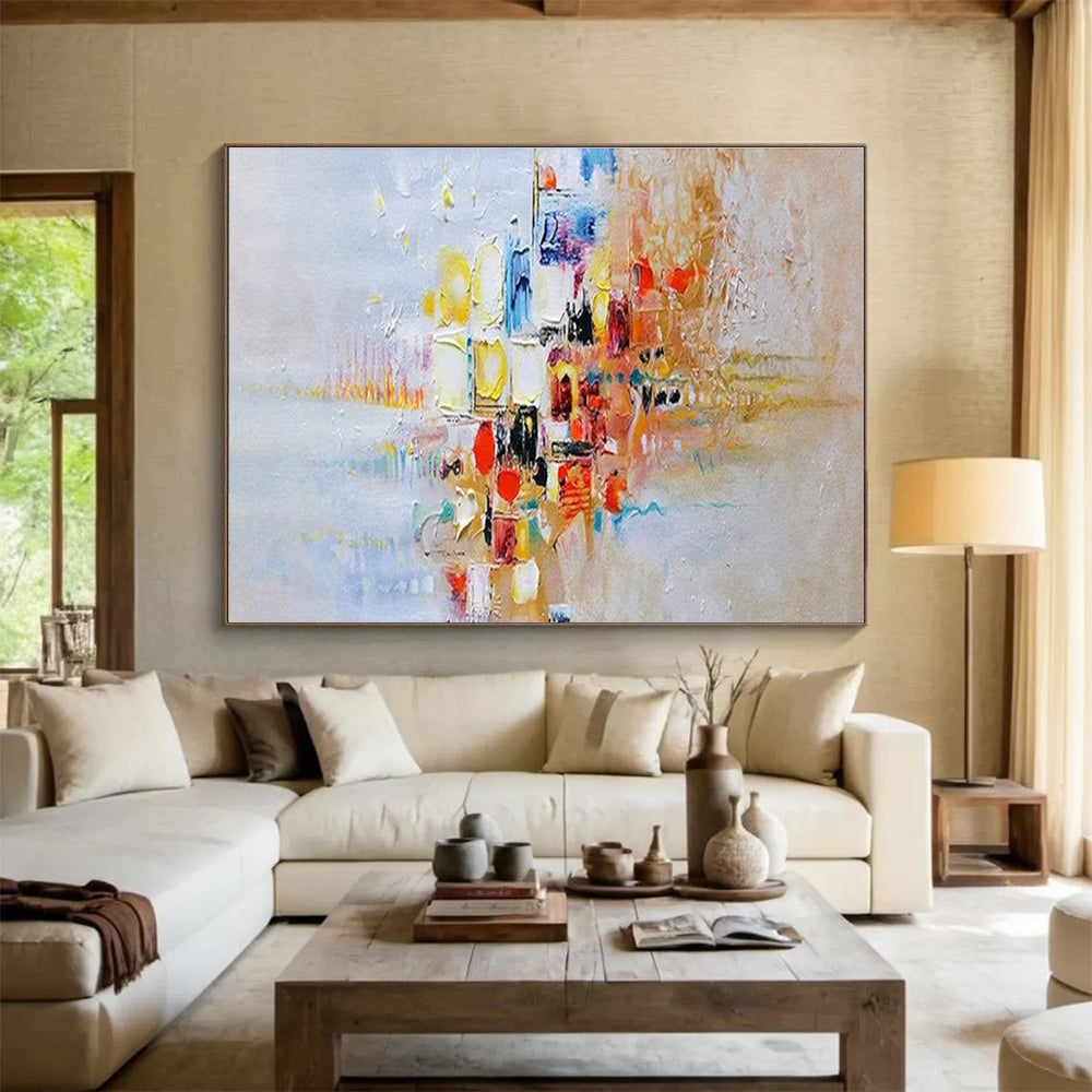 Colorful Abstract Cityscape Painting for Urban Lofts YHT180