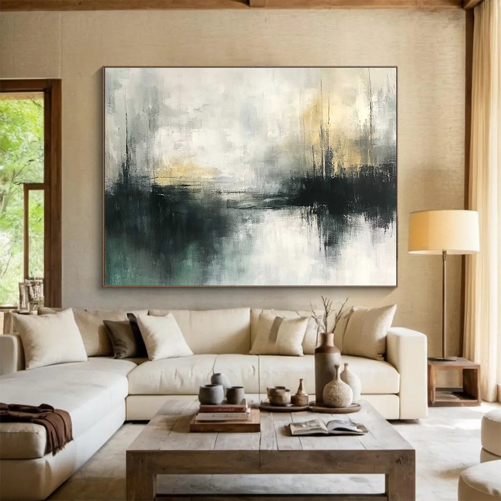 Gray and White Abstract Landscape with Subtle Tones Abstract Painting ABS355
