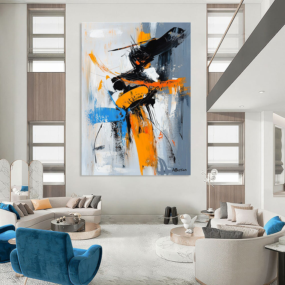 Dynamic Figure Abstract Painting for Modern Dance Studio Entrances GAB1185