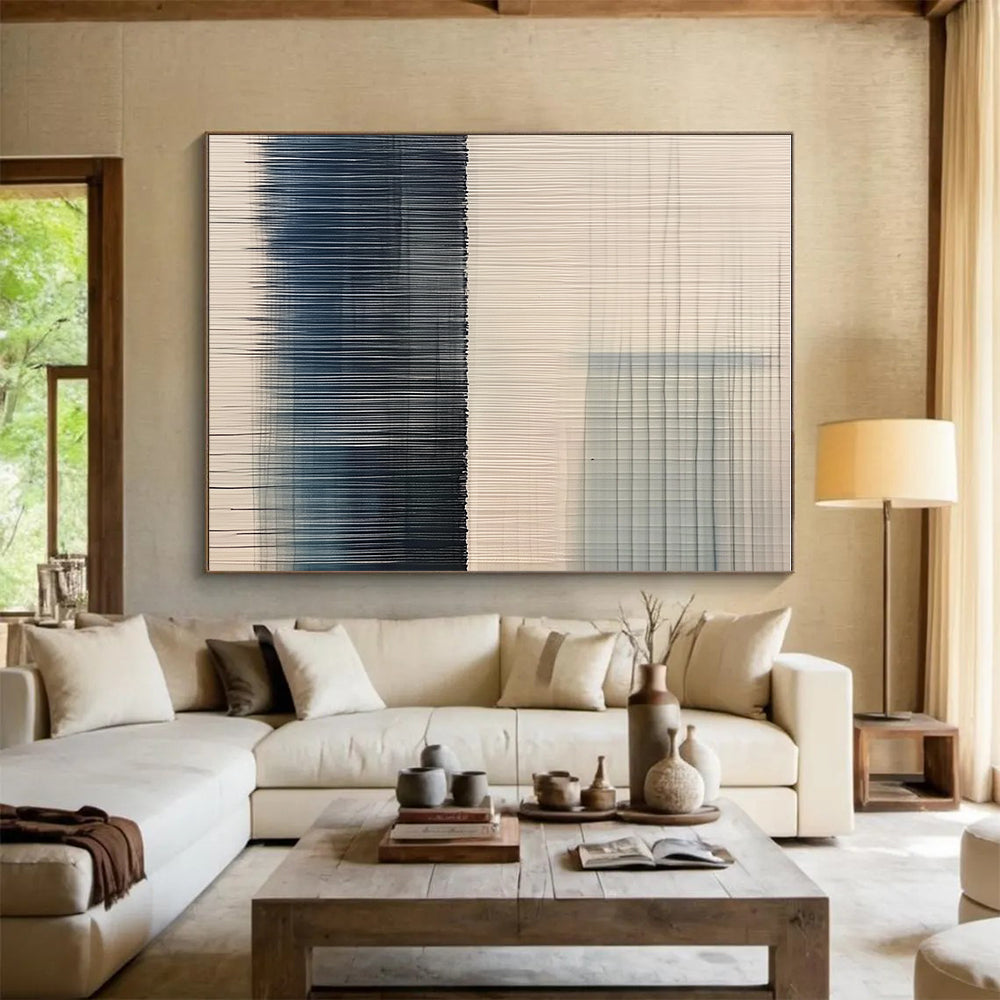 Vertical Line Patterns Abstract Painting with Minimalist Rhythm WINK073