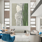 Green Ocean Aerial Contemporary Coastal Abstract Painting GAB0315