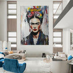 Frida - Inspired Portrait Vibrant Cultural Abstract Painting GAB0280