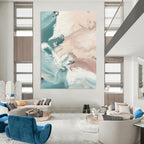 Gentle Pastel Abstract Waves Painting for Relaxing Spaces HENG277