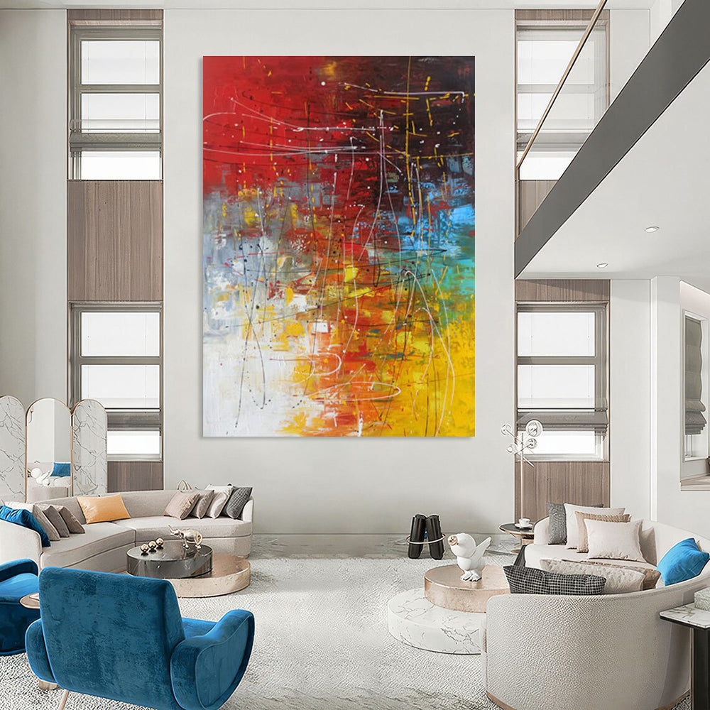 Expressive Colorful Abstract Chaos Painting for Art - Loving Spaces HENG254