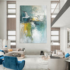 Flying Birds Abstract Painting for Coastal Cafes GAB0755
