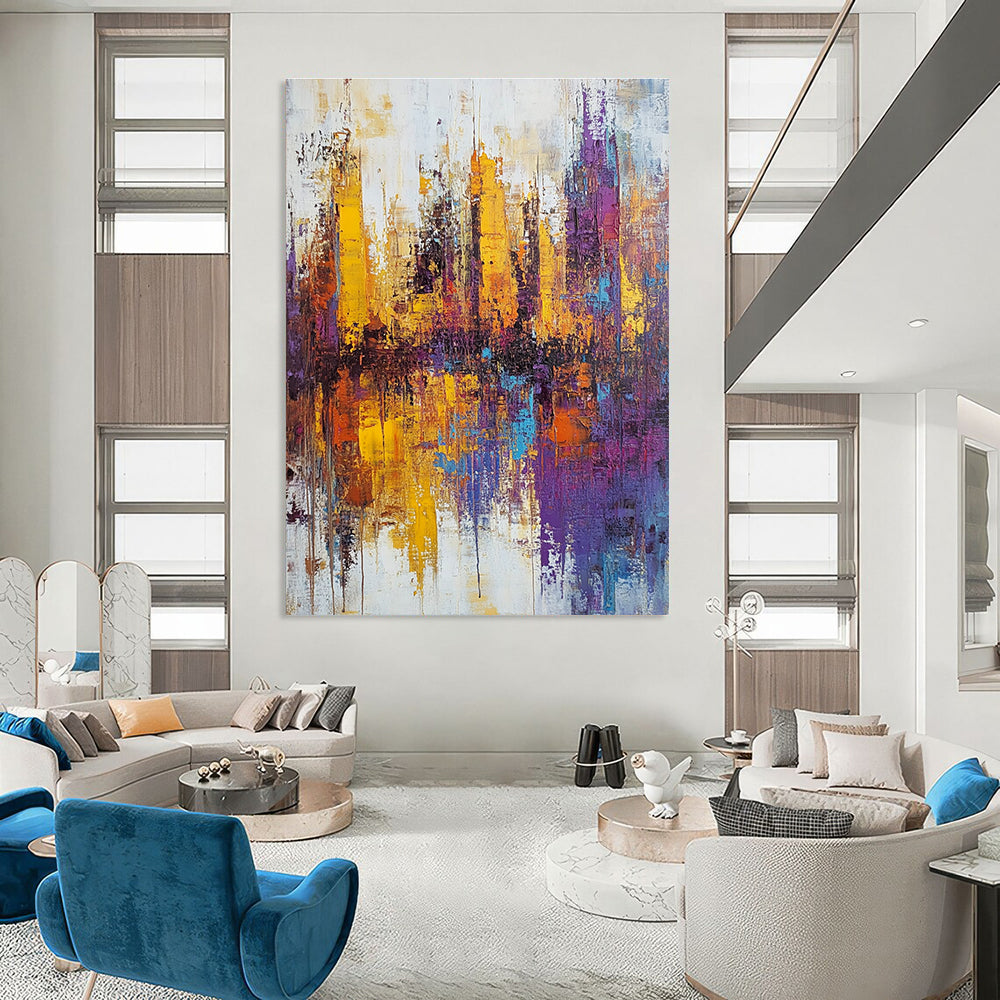 Colorful City Skyline - Vibrant Urban Abstract Painting GAB0573