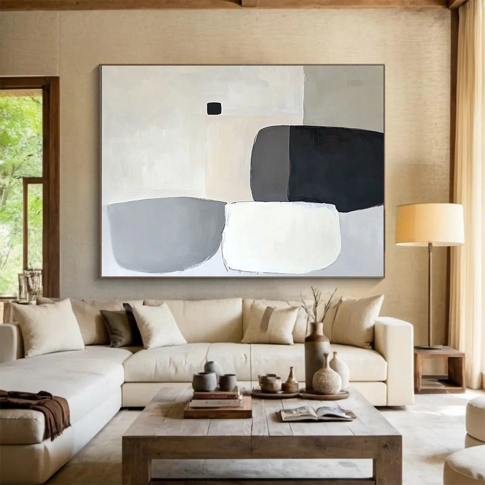 Neutral - Toned Abstract Shapes Abstract Painting ABS586