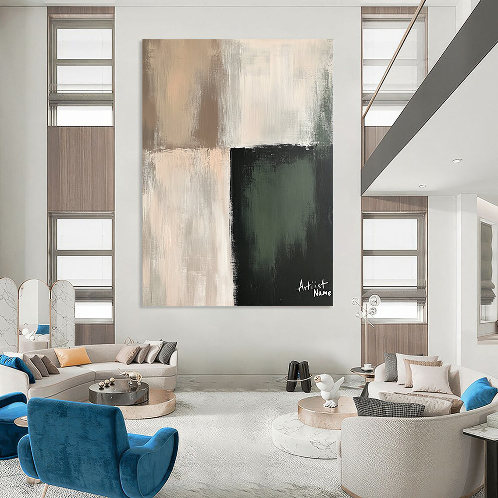 Contrasting Color Blocks Abstract Painting of Modern Simplicity GAB0208