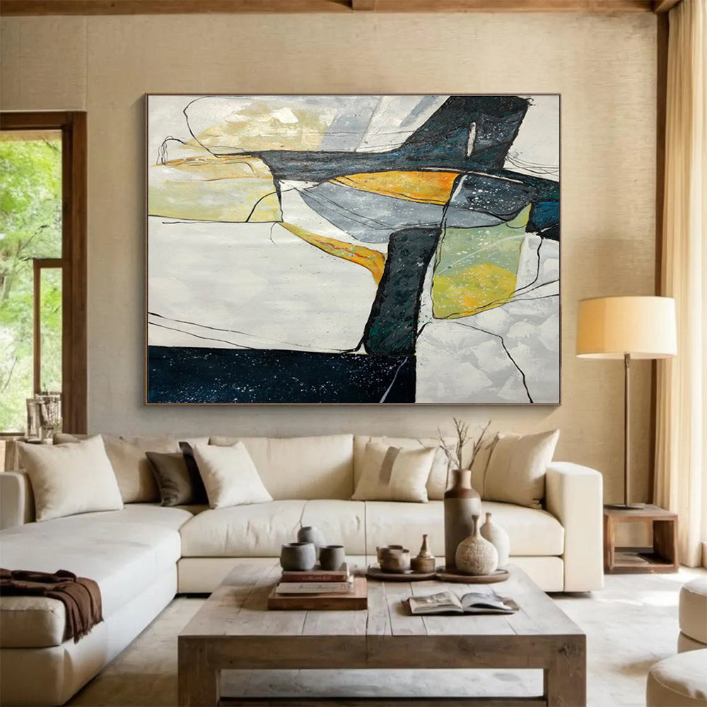 Geometric Abstract Modern Painting for Contemporary Spaces YHT037
