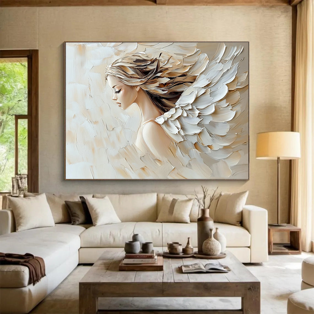 Angel - Winged Figure Abstract Painting with Impasto Technique ABS276