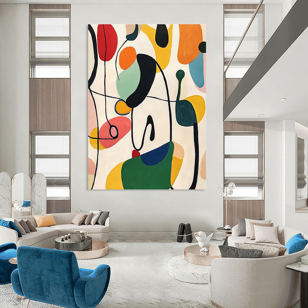Colorful Organic Shapes Abstract Painting of Playful Forms GAB0111