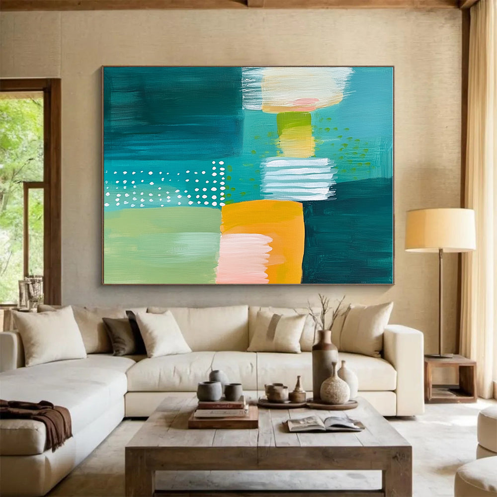 Colorful - Block Abstract Painting with Vibrant Shapes WINK867