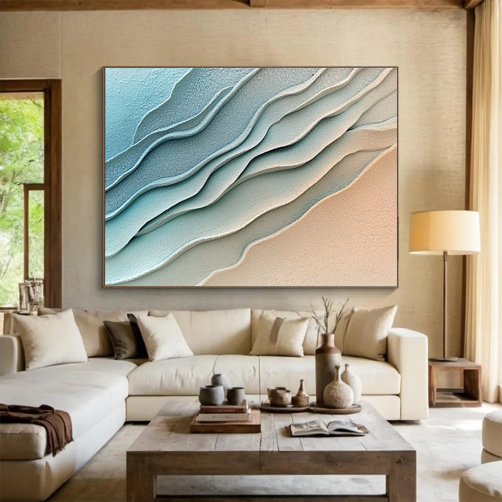 Layered Blue & Peach Textures  Coastal Calm ABS045