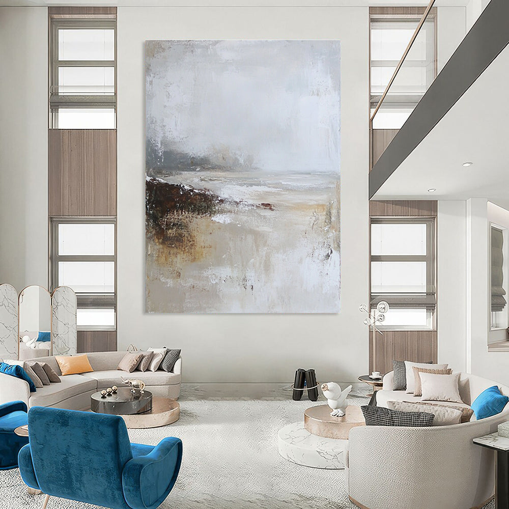 Minimalist Neutral Tones Seascape Abstract Painting GAB0673