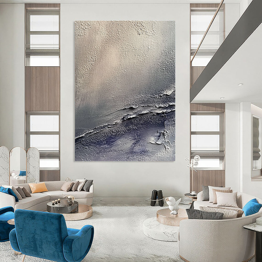 Textured Grey Layers Abstract Painting of Subtle Depth GAB0085