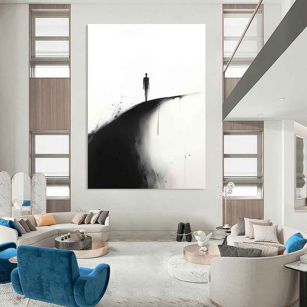 Silhouette on a Hill Abstract Painting for Thoughtful Study Spaces GAB1373
