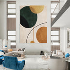 Geometric Circle Abstract Painting for Modern - Styled Dining Rooms GAB0963