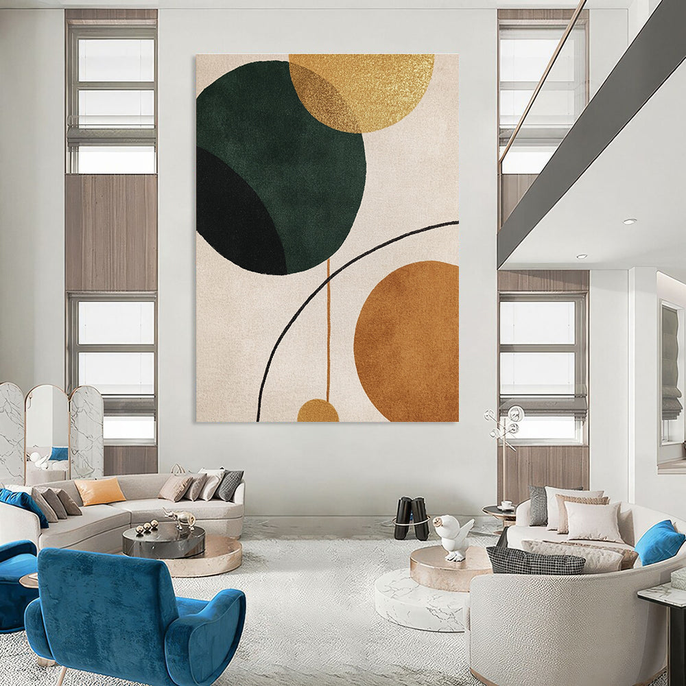 Geometric Circle Abstract Painting for Modern - Styled Dining Rooms GAB0963