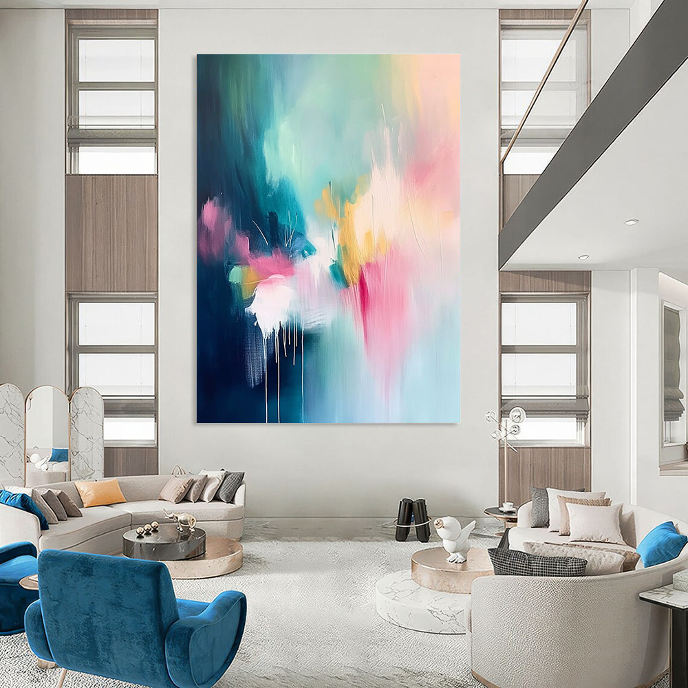 Colorful Fluid Abstract Painting for Creative Office Break Areas GAB1232