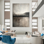 Monochrome Lake Abstract - Minimalist Landscape Abstract Art GAB0515