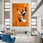 Dynamic Line - Driven Abstract Painting for Industrial - Style Spaces GAB0877